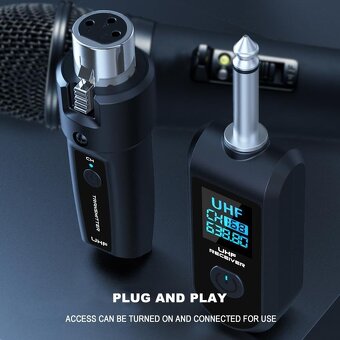 Převodník bezdrátového UHF Systém XLR pro 2 mikrofony - 7