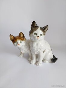 Velká porcelánová figura dvou koček Hutschenreuhter -Německo - 7
