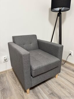 Rozkládací pohovka s úložným prostorem + křeslo - 7