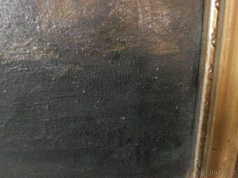 Starý obraz, krajina, jezero,sig. - 7