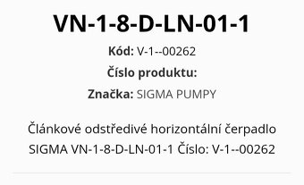 Sigma čerpadlo VN 1 -8 - 7