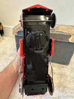 Maďarská plechová lokomotiva, stará hračka - 7