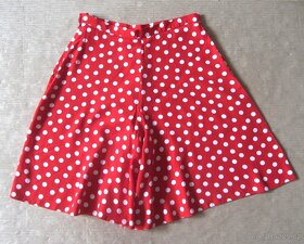Vintage 90s červenobílé puntíkované dámské kraťasy - 7