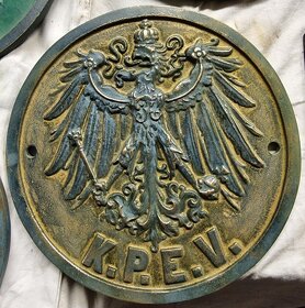 Bron znak, cedule Pruské železnice / dráhy K.P.E.V. - 7