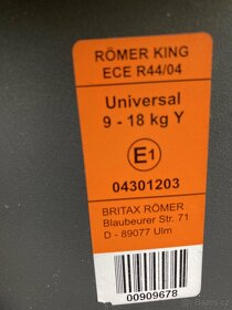 Autosedačka Römer King 9-18 kg - 7