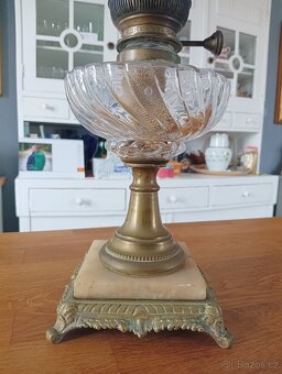 STAROŽITNÁ SECESNÍ PETROLEJOVÁ LAMPA EHRICH & GRAETZ-19.STOL - 7