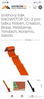 100ks, Sněhový hák Tondach, Röben, Koramic, Nelskamp Creaton - 7