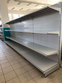 Použité kovové obchodní jednostranné regály AKCE - 7