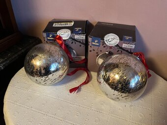 Vánoční koule sklo Tchibo nové 13 cm 2 X - 7
