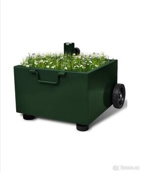 Stojan na slunečník a květináč s kolečky v jednom zelený - 7