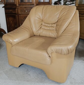 Kožená, moderní sedací souprava 3+2+1. - 7