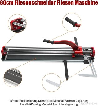 Řezačka na obklad 800 mm Profi s ložisky - nepoužitá - 7