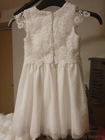 Svatební šaty pro družičky vel.M a batolecí vel. 80 - 86 - 7
