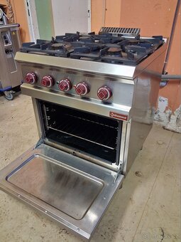 Gastro sporák Diamond, 4x plyn. hořák, elektrická pec 6x GN - 7