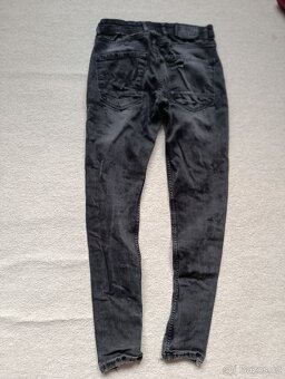 Černé/šedé trhané slim džíny Fsbn vel. ca 158/164 - 7