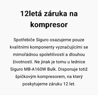 Malá a úsporná lednice zn.Siguro MB-A160W Bulk v plné záruce - 7