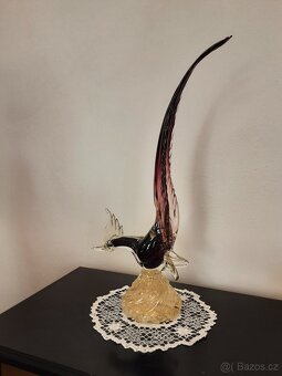 Skleněný bažant - Murano - 7