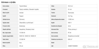 EUROM > Stavební topidlo -- 15 000 wattů - 7