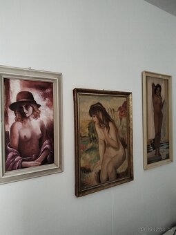 obraz NAHÁ DÍVKA, akt, olej, nesignováno - 7