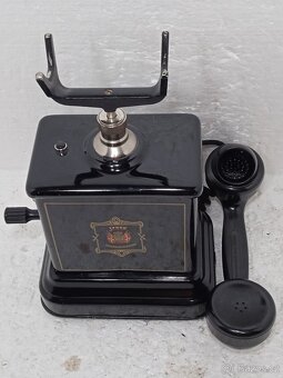 Retro smaltovaný telefon JYDSK s kličkou - 7