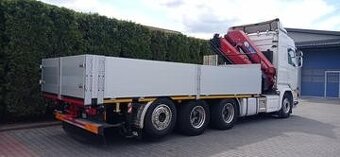 Scania R 580 V8 - 8x4 – Valník + HR-HMF 3220 K7 – EURO 6 - 7