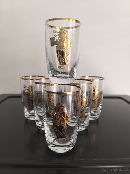 Sada 6ti ks starožitných skleniček - Švejk - 7