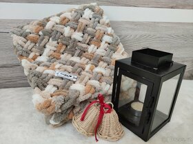 Pletená dětská deka hnědá mix - 7