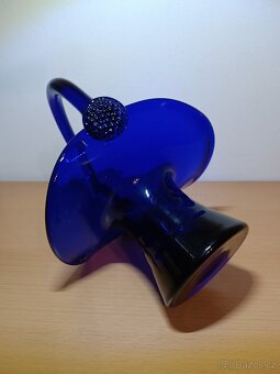 Skleněný košík - sklo cobalt modrý - 7