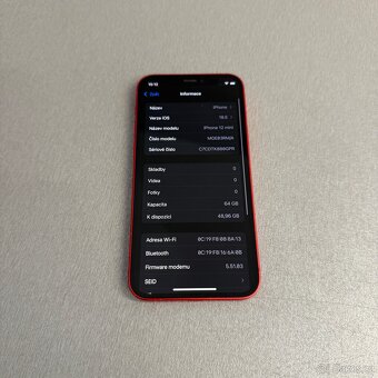 iPhone 12 mini 64GB červený, pěkný stav, 12 měsíců záruka - 7