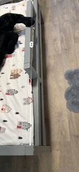 Dětská postel Benlemi Domeček, šedá, masiv, top stav - 7