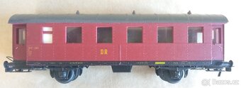 Vláčky H0, souprava 3 červených vozů německých drah - 7