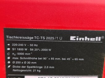 Prodám stolní kotoučovou pilu Einhell Tc-Ts 2025 -2000 W. - 7