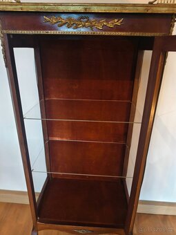 Mahagonový empírový skleník vitrína kabinet - 7