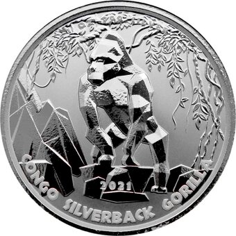 Stříbrná investiční mince Kongo Gorila 1 Oz 2015 až 2023 - 7