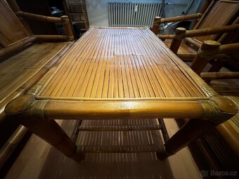 Bambusový set (Stůl a sedačky) - 7