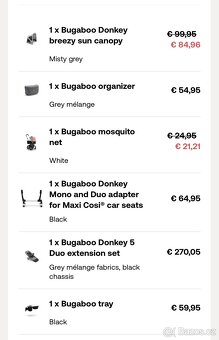 Zánovní Bugaboo Donkey 5 Duo s bohatým příslušenstvím - 7