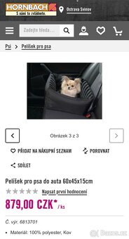 Pelisek pelech autosedacka pro psy - 7