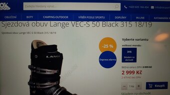 Pánské sjezdové boty Lange VEC-S 50 Black/295mm,PC: 3999 CZK - 7