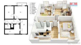 Prodej bytu 3+1, 62 m², Ústí nad Orlicí, ul. Zborovská - 7