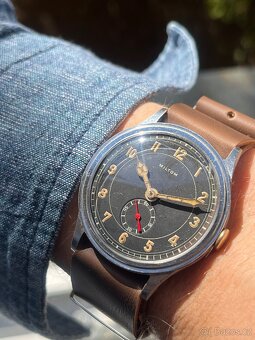 Velke Hodinky Miltom vojenske/ letecke cerny ciselnik - 7