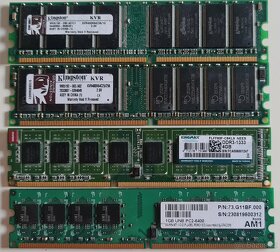 Paměti DDR3 4GB DDR2 2GB - 256MB + DDR1 512MB - 256MB - 7