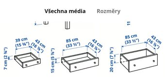 Komoda HEMNES - Šedá, Skvělý stav - 7