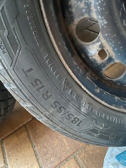Plechové disky 15” 5x100 a zimní pneu 185/55/R15 - 7