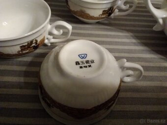 Čínský porcelánový čajový set, konvice a šálky nepoužitý. - 7