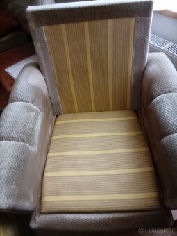 Rozkládací gauč a 2 křesla, materiál velur - 7