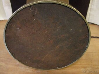 Stolní lampa art deco, mosaz, funkční, žluté sklo - 7