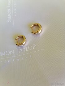 Zlaté luxusní náušnice kreolové s diamanty 0,35ct - 7