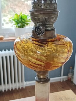 STAROŽITNÁ SECESNÍ PETROLEJOVÁ LAMPA EHRICH & GRAETZ 19.STOL - 7