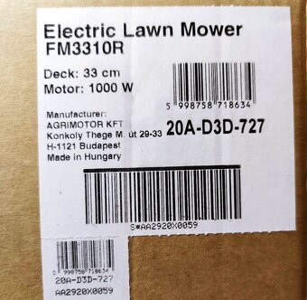 El. sekačka Agrimotor FM 3313, záběr 30cm nová, nepoužitá - 7