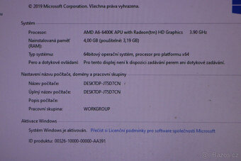 Menší Počítač AMD A6-6400k 4Gb DVD 1Tb HDD - 7
